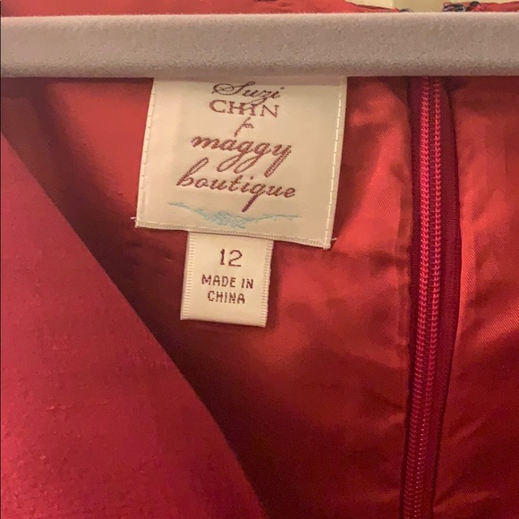 Red Suzi Chin cocktail dress - Picture 2 of 8